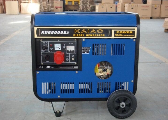 तीन चरण खुले फ़्रेम 6.3kva डीजल जेनरेटर कम ईंधन की खपत KDE6500X3