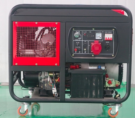 हवा से ठंडा 2 सिलेंडर इंजन 10kva 10kw डीजल जनरेटर पहियों के साथ